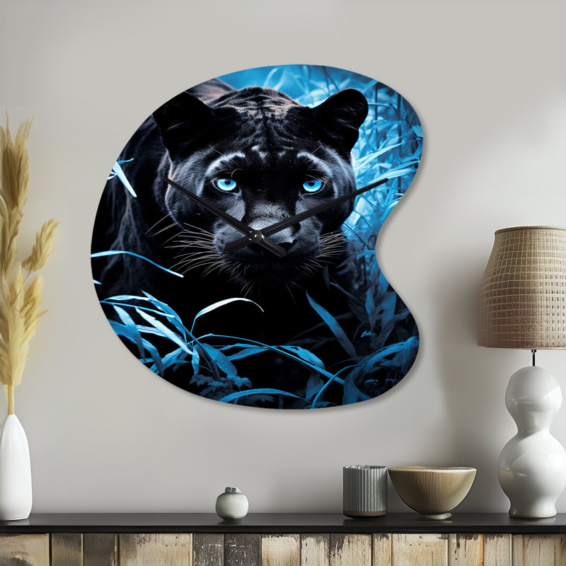 Horloge noire asymétrique cachée, horloge murale asymétrique noire, Petit