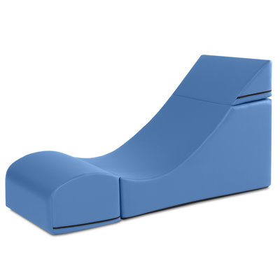 Chaise et table convertible 2-en-1 Jaxx Flexx - Siège souple pour bibliothèques, salon d'étudiants et environnements d'apprentissage collaboratifs - Vinyle facile à nettoyer, bleu royal