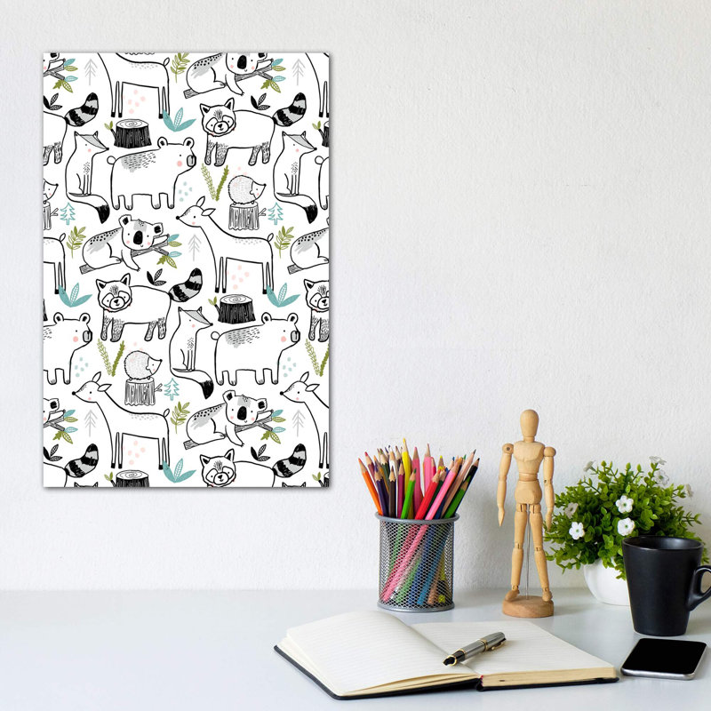 «Everyday Inky Critter I» par Lisa Barlow - impression d'art graphique, Toile tendue, Pas de tapis