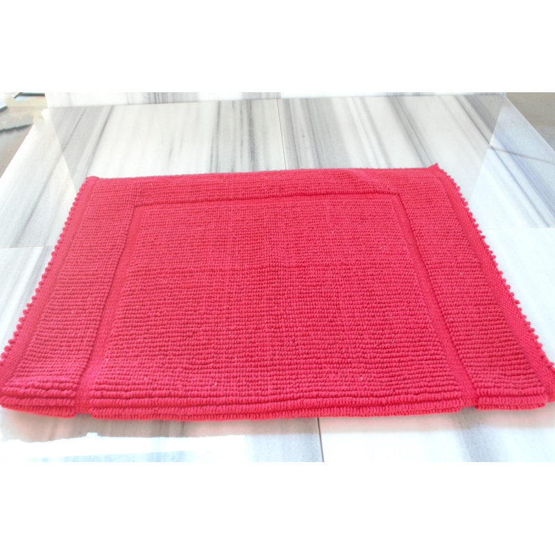 DIAMOND Turkish Cotton Bath Rug, 24"W x 40"L, Red