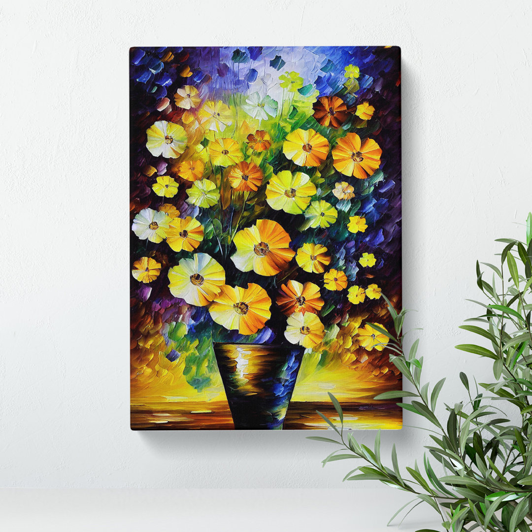 Assorted Flowers In A Vase No.4 - Wrapped Canvas
