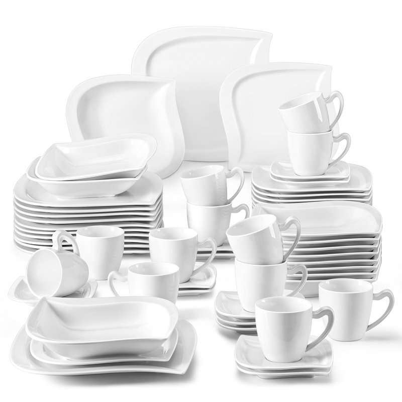 Piece Porcelain China Dinnerware Set - Service for 12