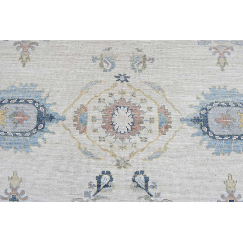 Oushak Collection, Transitional One-of-a-Kind Rectangle 12'6" X 15'1" Hand Knotted Area Rug