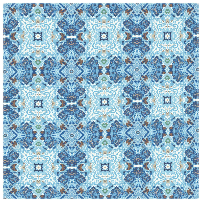 Rideaux kaléidoscope bleu, 50 po x 92 po - 1 panneau, Transparent