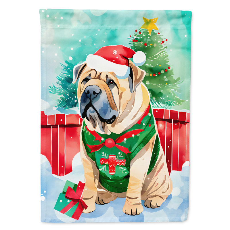 Polyester double face Noël, H 15,5 po x l 11,25 po
