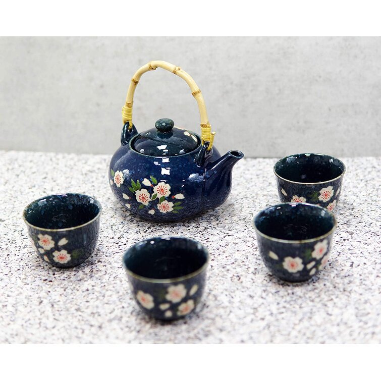 Cute Floral Ceramic Vintage Teapot Teacup Set that teacup attaches to tea  pot
