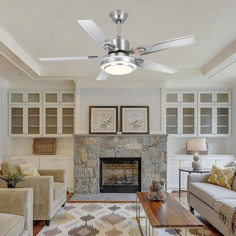 Ceiling Fan with LED Lights, 20.6" H x 52" W x 52" D