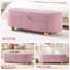Banc ottoman de rangement ovale de 51,2 pouces avec pieds en bois-1029285323