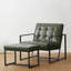 Fauteuil et repose-pieds en cuir Buren-101040976