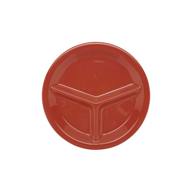 Assiette plate à 3 compartiments en mélamine GET CP-10-RSP, 10,25 po, rouge (ensemble de 12)