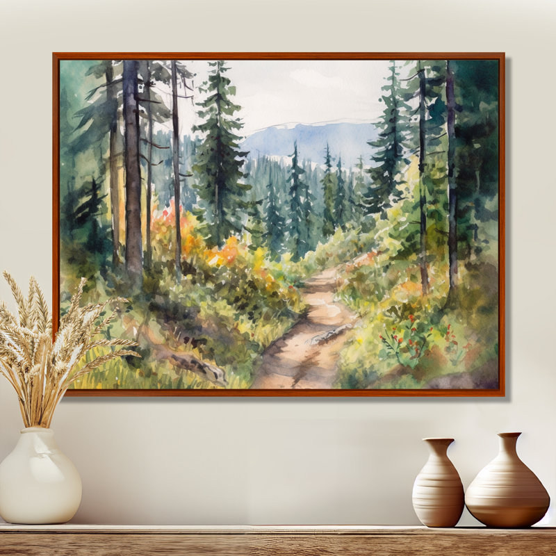 «Little Road In Mountain Landscape X - Forest», reproduction d'art sur toile, H 30 po x l 40 po x P 1,5 po