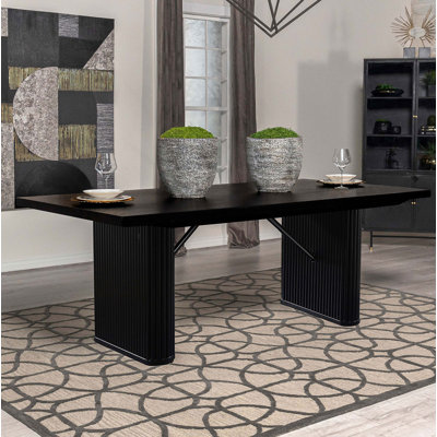 Catherine Rectangular 84-Inch Wood Dining Table Black