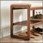 Banc de rangement en bois massif (couleur noyer), étagère de rangement en bois de hêtre avec coussin éponge à rebond élevé-1896263113