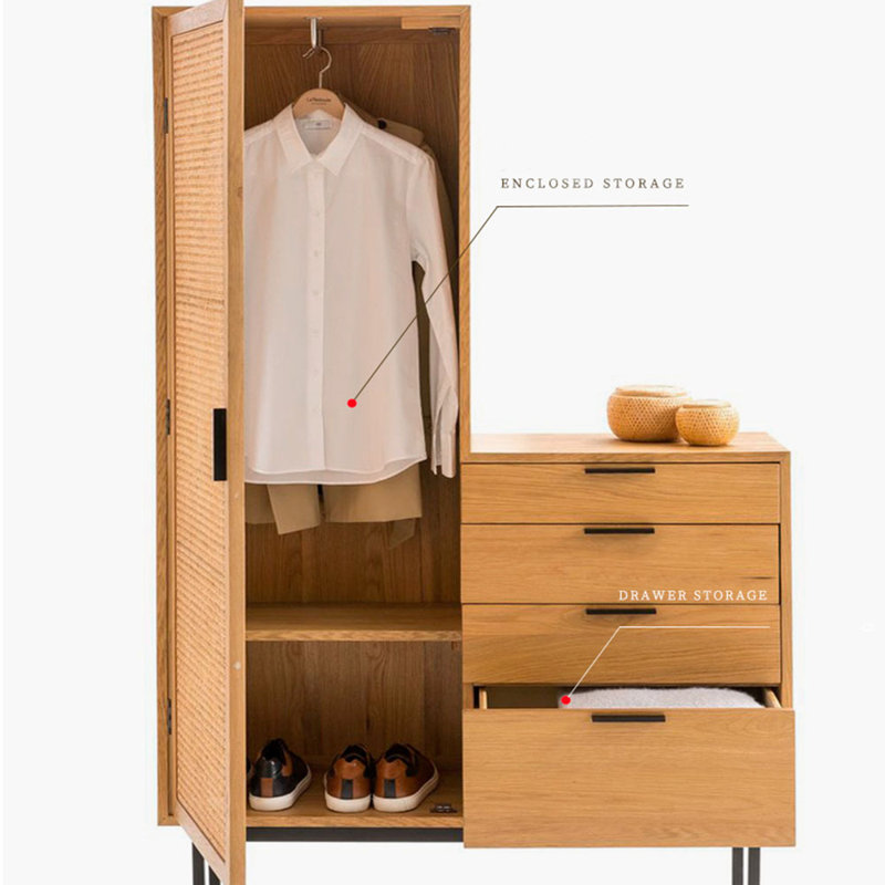 Armoire de rangement en rotin et commode