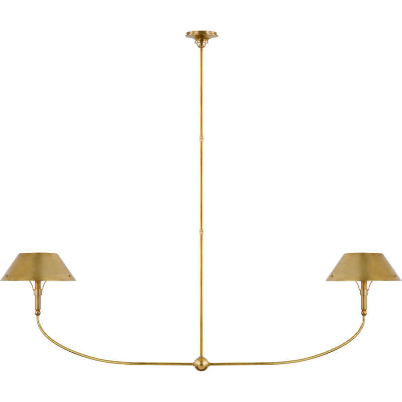 Thomas O'Brien Turlington XL Linear Chandelier, Hand-Rubbed Antique Brass, Gold