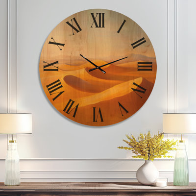 Amber Dune Light - Southwestern Solid Wood Wall Clock