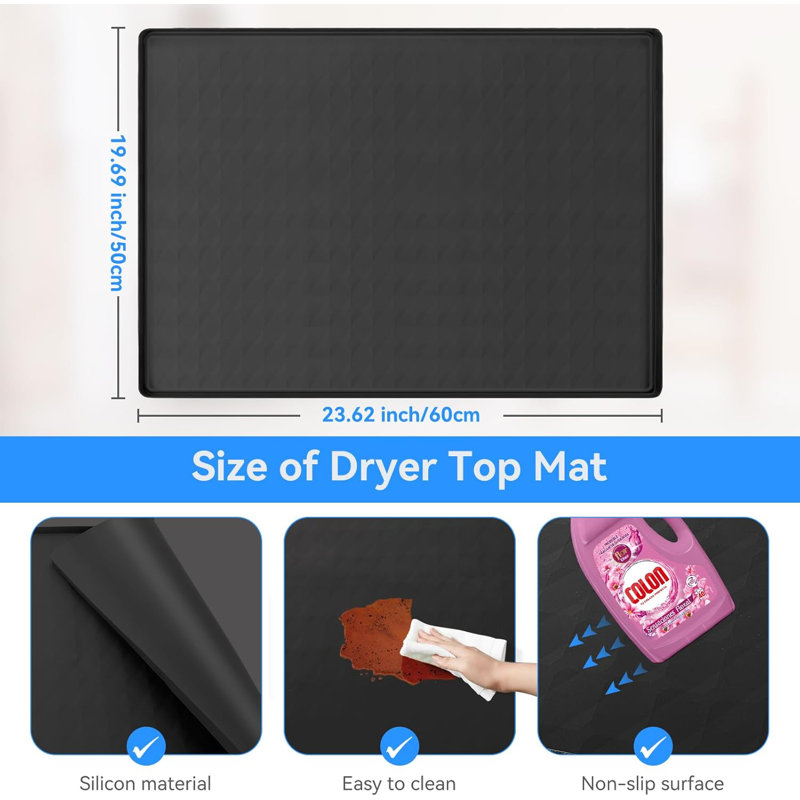 Tapis en caoutchouc de silicone pour machine à laver, sécheuse, tapis antidérapant résistant et lavable pour la cuisine à domicile