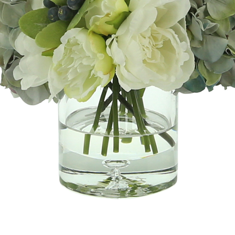 Faux Floral Arrangement with Hydrangeas, Peonies and Berries