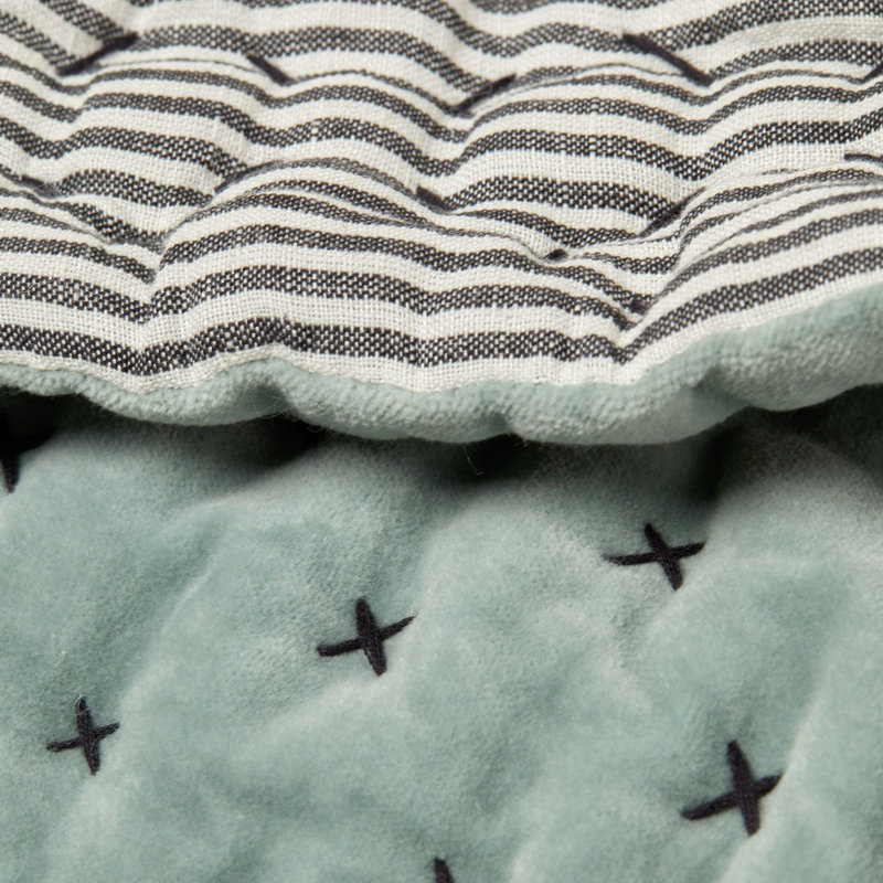 Cotton No Pattern Bedspread, W170 x L260cm, Green