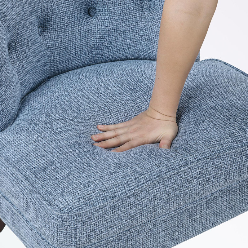 Fauteuil d'appoint rembourré capitonné Upholstery, Gris anthracite