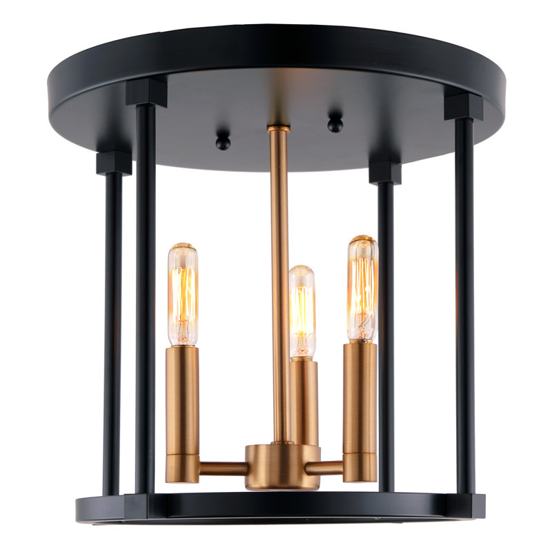 Makassar Flush Mount, Satin Brass