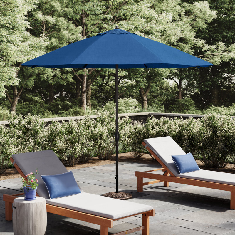 Parasol de marché 9 pi Deshaun, Toile Sunbrella® régate