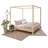 Solid Wood High Post Canopy Platform Bed - Knot-Free Poplar Modern Organic Frame-1506261842