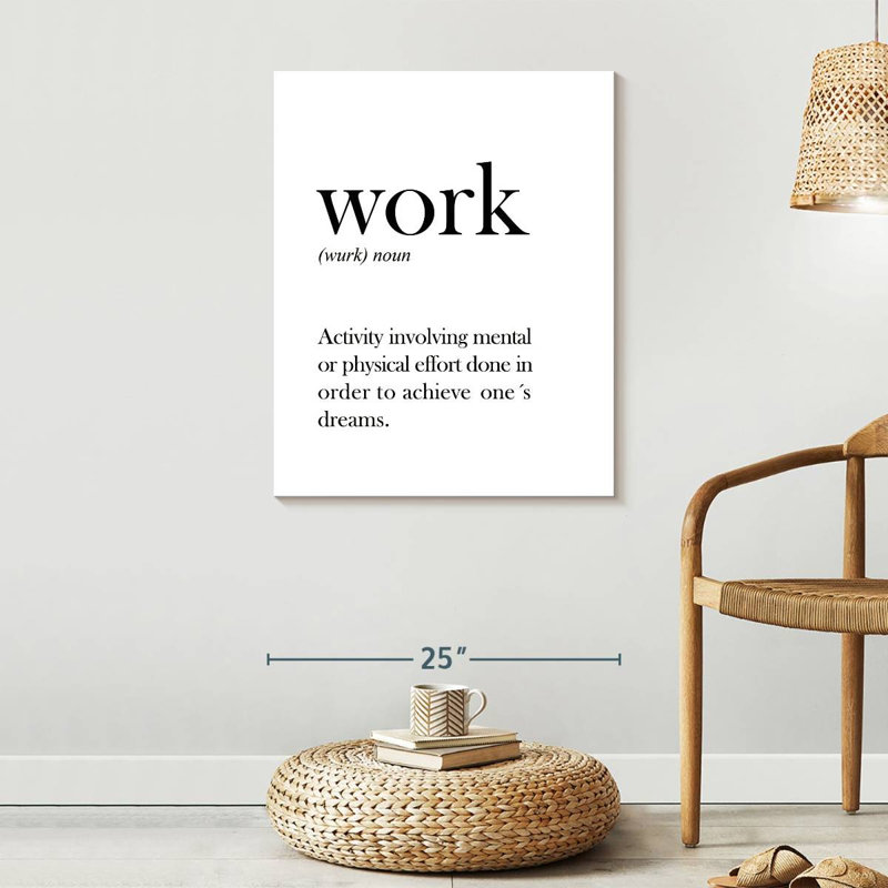 " Work Definition ", 24" H x 30" W x 1" D