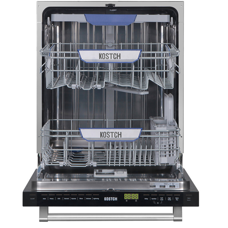 KOSTCH 30 inch Electric Range + 24 inch Built-In Dishwasher Set, with 5 Heating Elements Cooktop, 4.55 Cu. Ft. Convection Oven Capacity, 8 Wash Programs Slide In Dish Washer (Black)