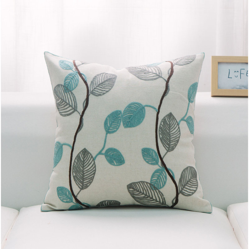 Square Pillow, Pillow Cover Only - No Insert, Teal/Gray/Ivory