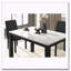Mobilier de salle à manger rectangulaire 1 pièce en faux marbre blanc avec finition noire-1944882381