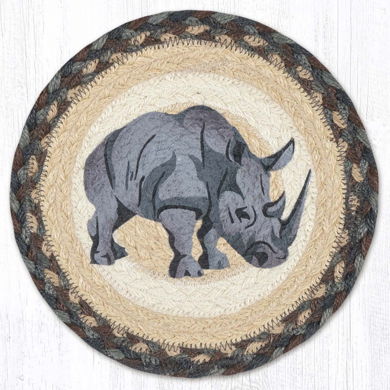  Protège-table rustique Rhino, Rhinocéros