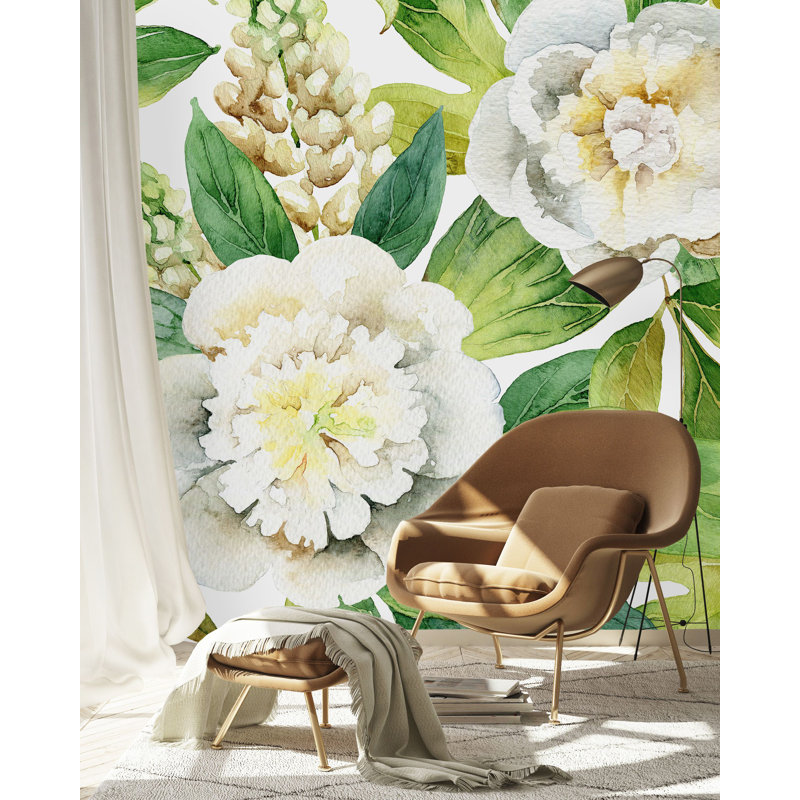 Floral Wall Mural, 125" W x 125" L