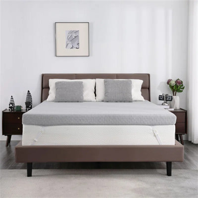 Firm Mattress Topper, Cooling Gel Memory Foam Bed Topper For Pain Relief, High-Density Mattress Pad Firm Mattress Topper With Washable Cover