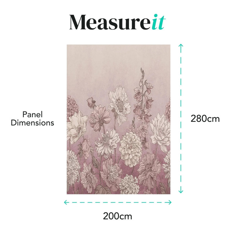 Superfresco Easy Muted Floral Print To Order Fixed Size 2.8m x 3m Mural, Brown