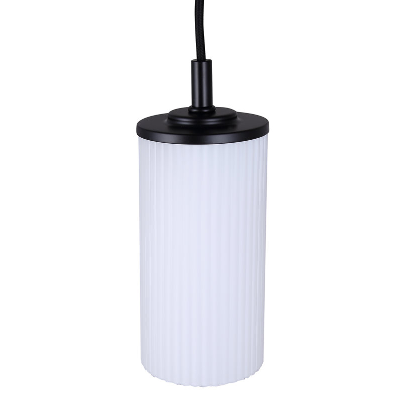 Luminaire suspendu cylindrique à 1 lumière Bodell, Noir mat