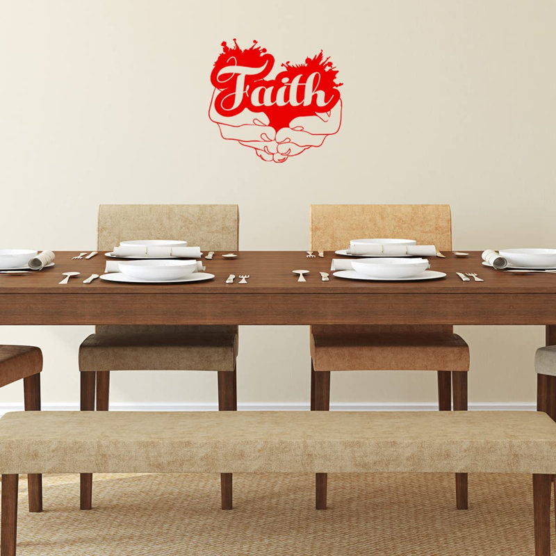 Text & Numbers Non-Wall Damaging Wall Decal, Red, 18" H x 19" W