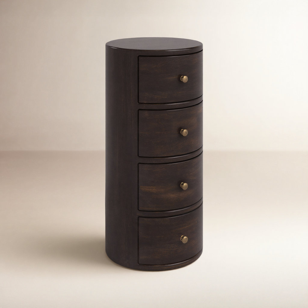 Atlantic 4 - Drawer Nightstand, Chocolate