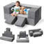 Ensemble de canapé modulaire pour enfants 6 pièces, canapé-lit en mousse souple pour salle de jeux et chambre à coucher, gris-126059098