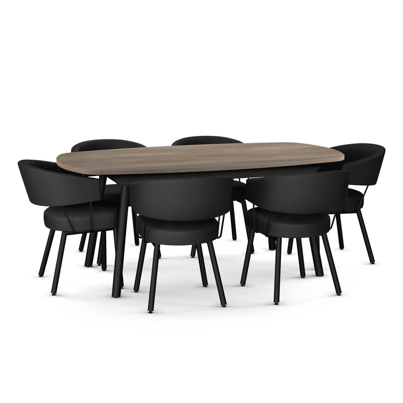 Ensemble de salle à manger 7 pièces Amisco Gibson, Beige, Noir