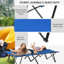 Lit de camp pliant pour 2 personnes pour adultes, lit de camp portatif extérieur extra large de 50 po avec sac de transport, lit de camping surélevé, plage, bleu