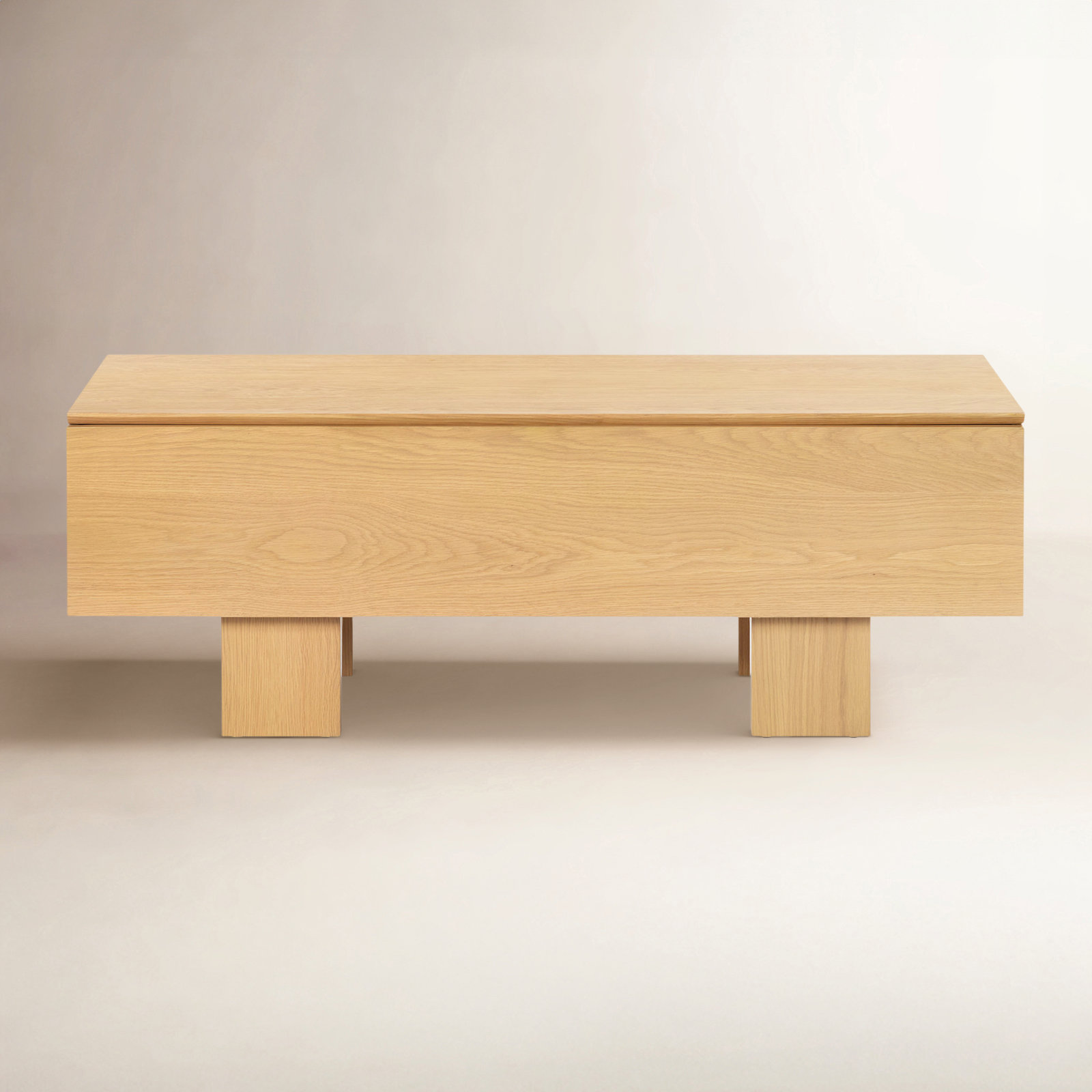 Olavi Wood Storage Bench, Natural