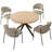 46.4" Round Table Set Of 4 , Modern Kitchen Table Set, Mdf Dining Table With Dining Chairs-1402812778