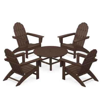 POLYWOOD Vineyard 5-Piece Adirondack Chair Conversation Set