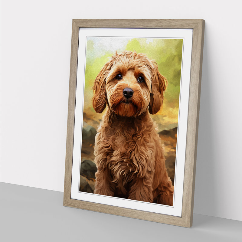 Single Picture Frame Print on Wood, 46cm H x 34cm W, Oak Framed