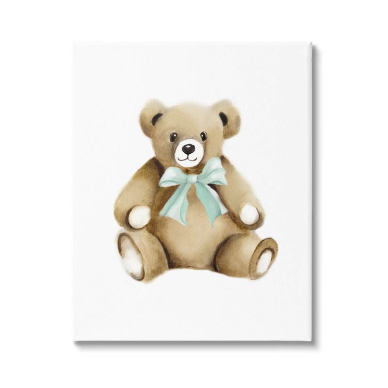 «Sourire d'ours en peluche» par Studio Q - reproduction sur toile tendue, H 30 po x l 24 po x P 1,5 po