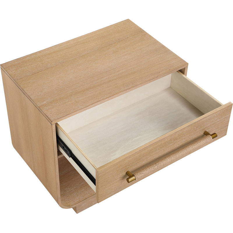 Table de chevet en bois massif naturel Sorell, Naturel
