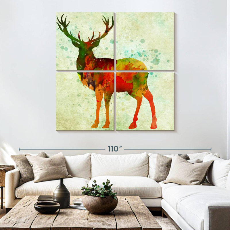 Brampt Deer Abstract, 74" H x 74" W