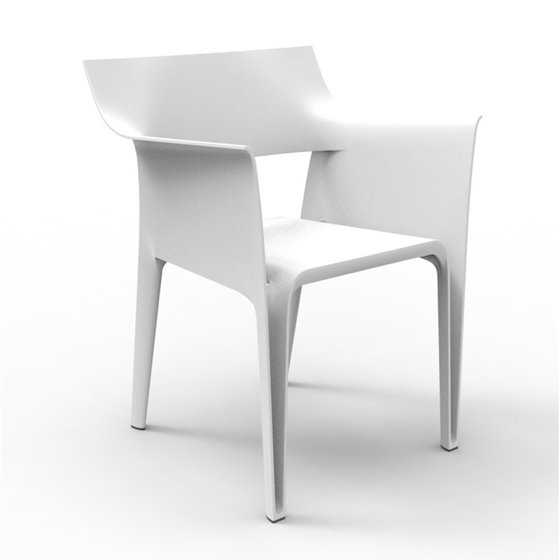 Pedrera Stacking Patio Dining Chair, White