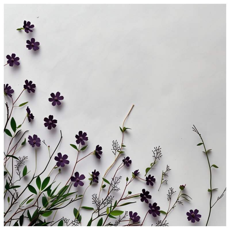 Édredon floral mauve à motif de fleurs mauves, Grand lit